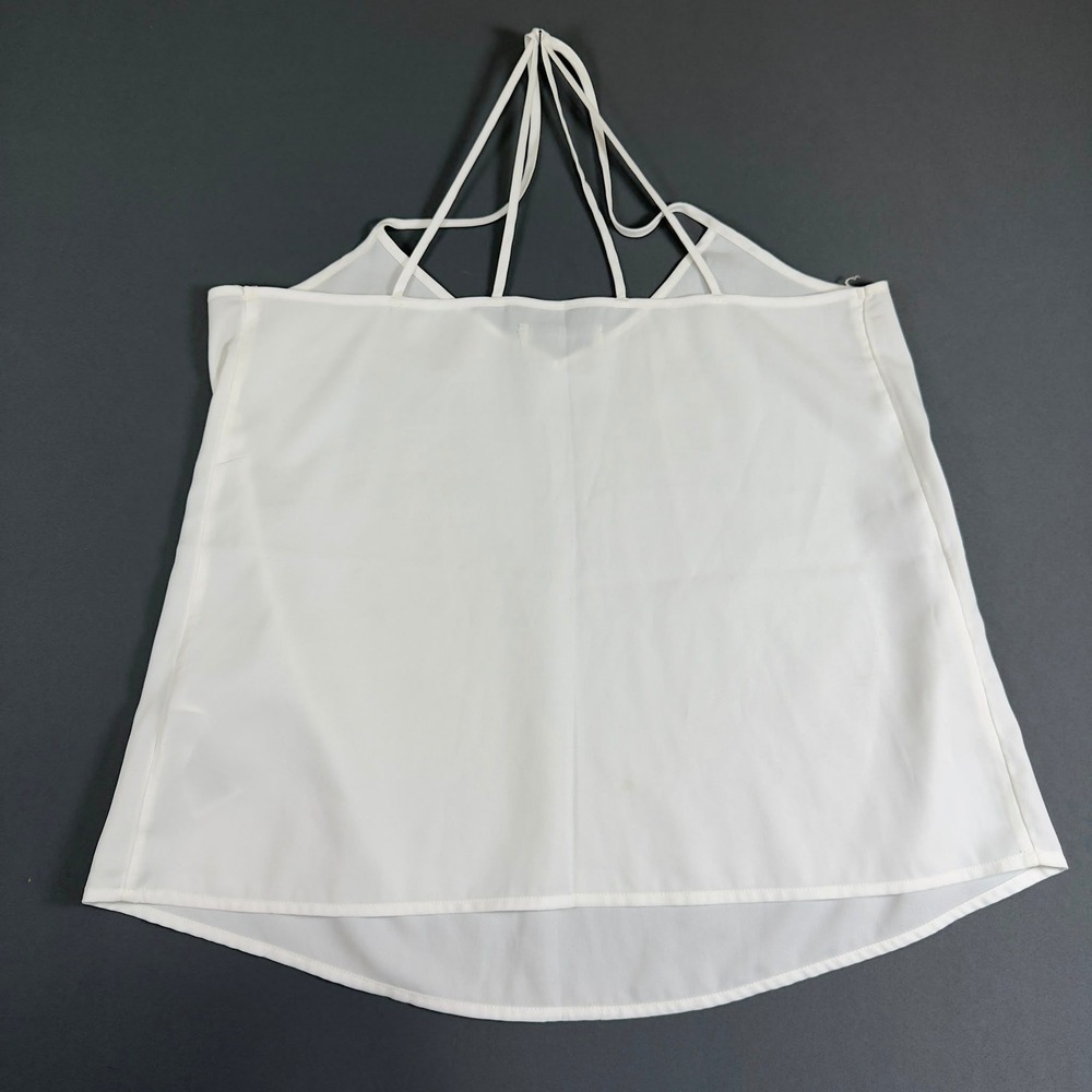 Abercrombie & Fitch Layered Chiffon Cami Tank Top Ivory Strappy Women's Large